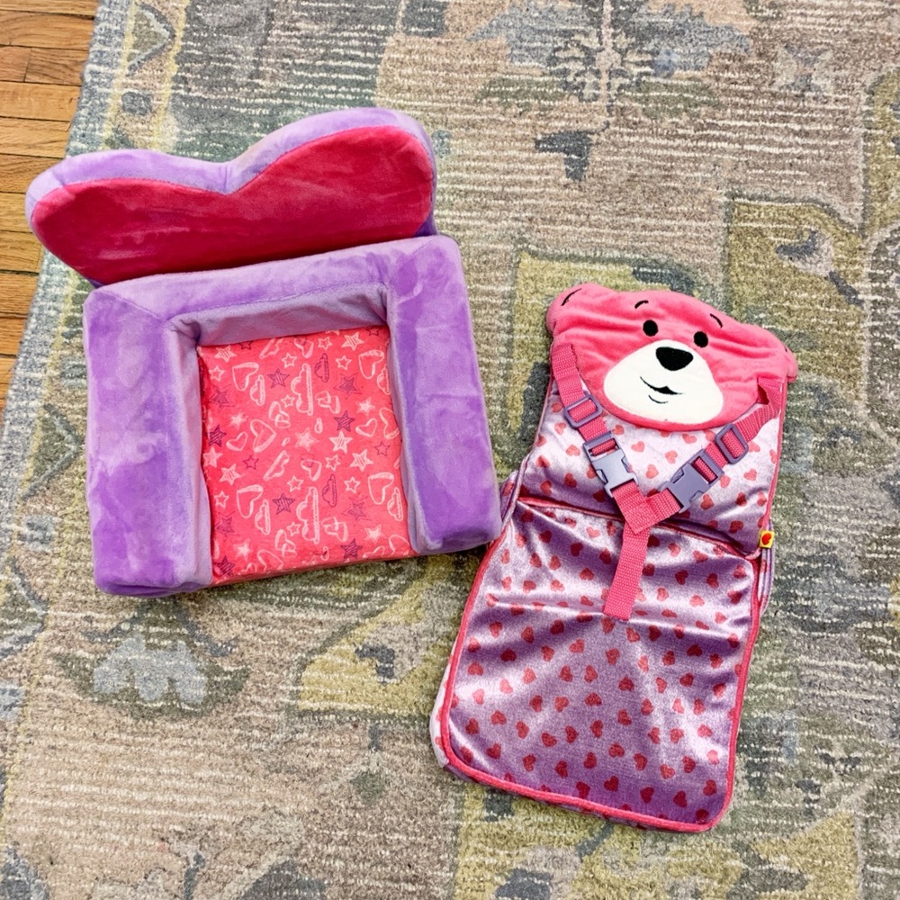 Build-A-Bear Chair/Bed and Car seat
